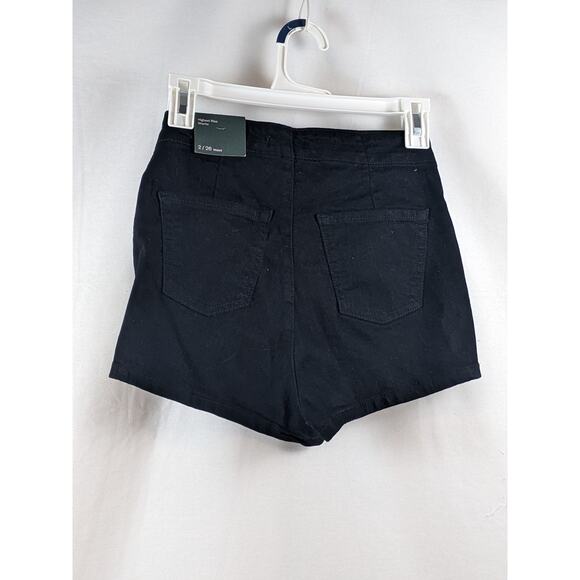 Wild Fable Super High Rise Jean Shorts Black 2 Denim Classic Back Patch Pockets - Picture 2 of 11